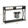 Costway Steel Frame Console Table With Open Shelf And Storage Compartments Black -Costway GUEST 6c9b6107 daf8 4b58 aecc 295ba4b20d0d