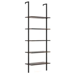 Costway 5 Tier Ladder Shelf 71'' Height Wall-Mounted Bookshelf Display Storage Organizer Brown/Natural/White -Costway GUEST 6ca5dd0e 3c49 4608 8411 6069ab937b0d
