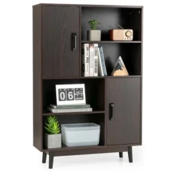 Costway Sideboard Storage Cabinet Bookshelf Cupboard W/Door Shelf Black / White / Espresso -Costway GUEST 6cb019d5 08a7 4c8e b0c6 c23dfa0f418f