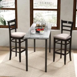 Costway Set Of 4 Bar Stools 31'' Kitchen Dining Chairs With Ergonomic Backrest & Footrest -Costway GUEST 6cbc9495 52bf 485c a9b0 513c065b2342