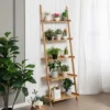 Costway 2 PCS 5-Tier Bamboo Ladder Shelf Wall-Leaning Display Bookcase Storage Rack -Costway GUEST 6d272a77 a081 4d91 8673 1de5f67e2f5e