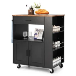 Costway Kitchen Island Cart Rolling Storage Cabinet W/ Drawer & Spice Rack Shelf -Costway GUEST 6d345f0a 28ab 4068 9e7c 9b02360eea67