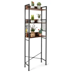 Costway 3-Tier Over-The-Toilet Storage Rack Bathroom Organizer Space Saver Rustic Brown -Costway GUEST 6d8c7f4b d446 47a6 9fba 5e0811fd1602