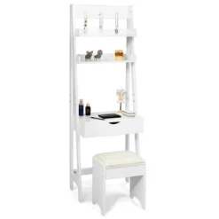 Costway Vanity Set Makeup Dressing Table W/Flip Top Mirror Hooks Shelves -Costway GUEST 6d9e8689 48ba 491f 8862 465bcdad91ab
