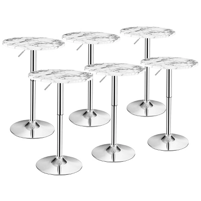 Costway 6PCS Round Bistro Bar Table Height Adjustable 360-degree Swivel WhiteBlack 13 Costway 6PCS Round Bistro Bar Table Height Adjustable 360-degree Swivel WhiteBlack - Image 11