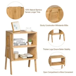 Costway Set Of 2 Bamboo Nightstand Stackable Sofa Table Bedside Table With Storage Shelf 17 Costway Set Of 2 Bamboo Nightstand Stackable Sofa Table Bedside Table With Storage Shelf -Costway GUEST 6dba42b0 388e 4406 b153 6bc279898ec7