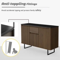 Costway 3-Door Kitchen Buffet Server Sideboard Storage Cupboard Cabinet W/Drawer -Costway GUEST 6ddc553c 959d 4d50 8397 bba57417bfdd