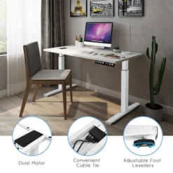 Costway Electric Stand Up Desk Frame Dual Motor Height Adjustable Stand WhiteBlack 18 Costway Electric Stand Up Desk Frame Dual Motor Height Adjustable Stand WhiteBlack -Costway GUEST 6e088aeb 4545 4cb9 a0d1 e77aa3c6df36