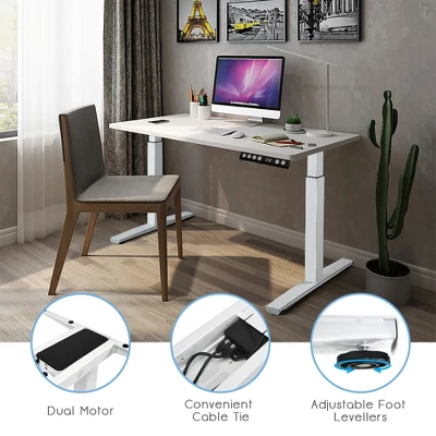 Costway Electric Stand Up Desk Frame Dual Motor Height Adjustable Stand WhiteBlack 8 Costway Electric Stand Up Desk Frame Dual Motor Height Adjustable Stand WhiteBlack - Image 6