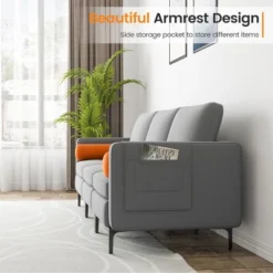 Costway Modern Modular 3-Seat Sofa Couch W/ Side Storage Pocket & Metal Leg Ash Grey 15 Costway Modern Modular 3-Seat Sofa Couch W/ Side Storage Pocket & Metal Leg Ash Grey -Costway GUEST 6e2e699e eddf 4319 8a91 734b64c2b0b8