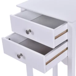 Costway 2 PCS Side Table End Accent Table Night Stand W/ 2 Drawers White -Costway GUEST 6e5b9a65 9887 4472 ba98 ee3e31ad1c53