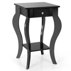 Costway End Side Table With Drawer Bottom Shelf Accent Nightstand Bedroom WhiteBlackBrown -Costway GUEST 6ed01333 b9ca 4c6f a334 098a02c4343c