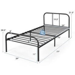 Costway Twin Size Metal Bed Frame Heavy Duty Mattress Foundation Under Bed Storage
