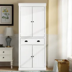 Bestcomfort Kitchen Cabinet Pantry Cupboard Freestanding W/Shelves White -Costway GUEST 6f06c290 4a33 49e9 9056 5646b6164b1b