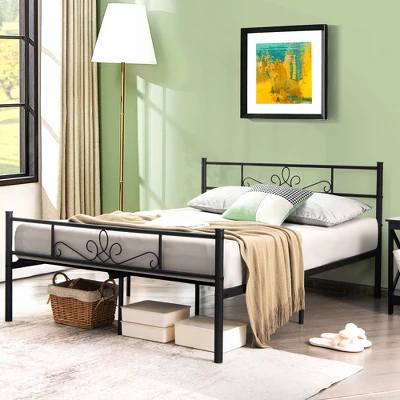 Costway Twin/Queen/Full Metal Platform Bed Frame With Headboard And Footboard No Box Spring Needed 3 Costway Twin/Queen/Full Metal Platform Bed Frame With Headboard And Footboard No Box Spring Needed