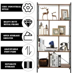Costway 4-Tier Bookcase Industrial Bookshelf Floor Standing Storage Rack -Costway GUEST 6f4c94dc 7a10 4f52 95ed 47b9830fbeea
