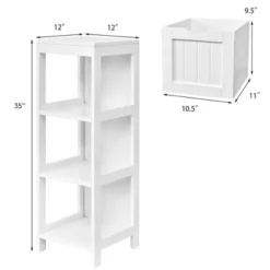 Costway Bathroom Floor Cabinet Side Wooden Storage Organizer W/ Removable Drawers White -Costway GUEST 6f6e00ee 02f9 4934 9bcb d28cc29a964c