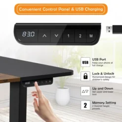 55''x28'' Electric Standing Desk Height Adjustable Sit Stand Desk W/USB Port BrownBlack -Costway GUEST 6f7a4c1e 6b36 4b0e 9cf1 02e78e14ece9