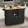 Costway Rolling Kitchen Island Utility Serving Cart With Drop Leaf Wine Rack Drawer -Costway GUEST 6f8aeb18 a272 4d9e b812 1e0547bac017