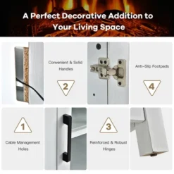 Costway 58 Inches Fireplace TV Stand For TVs Up To 65 Inches W/ 1400W Electric Fireplace 21 Costway 58 Inches Fireplace TV Stand For TVs Up To 65 Inches W/ 1400W Electric Fireplace -Costway GUEST 6f9fcc9a b3c6 498d b4d9 60046286c1aa