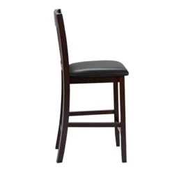 Costway Set Of 2 Bar Stools Counter Height Chairs W/ PU Leather Seat Espresso -Costway GUEST 6fb17476 7280 4c30 866f 5646739dc602