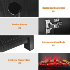 Costway 1350W Electric Fireplace Heater W/59'' Fireplace TV Stand 21 Costway 1350W Electric Fireplace Heater W/59'' Fireplace TV Stand -Costway GUEST 6fc46295 3763 438f 8984 6ac56712ff8a