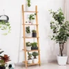 Costway 5-Tier Ladder Shelf Modern Bamboo Leaning Bookshelf Ladder Bookcase Open Display -Costway GUEST 6ff7a5b1 4701 437a ae5e 1ed80de52bb6