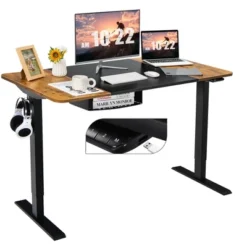 55''x28'' Electric Standing Desk Height Adjustable Sit Stand Desk W/USB Port BrownBlack -Costway GUEST 6ffb743d e9f7 4f1f 9f59 9fc3d2d7200b
