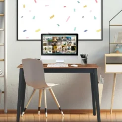 Costway Mid Century Modern Rectangular Dining Room Table W/ Solid Wooden Legs Walnut -Costway GUEST 7004e4a5 f64d 4dbf a391 52a04721357b