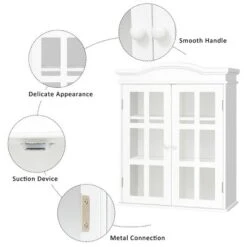 Wall-Mount Bathroom Storage Cabinet Medicine Organizer Double Doors Shelved New -Costway GUEST 70664563 3e49 4151 af2f b5b2b97984ff
