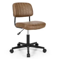Costway PU Leather Office Chair Adjustable Swivel Task Chair W/ Backrest -Costway GUEST 707223be d76b 48a5 b69c f00125a3d70b