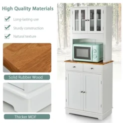 Costway Buffet Hutch Kitchen Storage Cabinet W/ Microwave Stand Storage Shelves -Costway GUEST 708e8224 e673 44c6 b960 5c9315e8a7cb