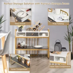 Costway Console Table With Drawer Storage Shelf Wide Tabletop Modern For Entryway -Costway GUEST 70b3a3aa 940e 4c6e 9e4f 013f9c9c5ff1