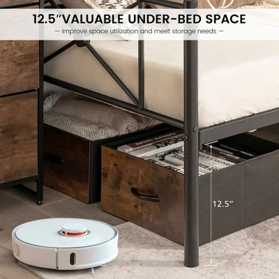 Costway Twin Metal Daybed Frame With Slats Classic Mattress Foundation Bed Sofa WhiteBlack 8 Costway Twin Metal Daybed Frame With Slats Classic Mattress Foundation Bed Sofa WhiteBlack - Image 6