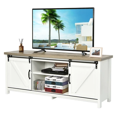 Costway TV Stand Media Center Console Cabinet Sliding Barn Door For TV's 60'' 14 Costway TV Stand Media Center Console Cabinet Sliding Barn Door For TV's 60'' - Image 12