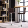 Costway Adjustable Swivel Bar Stool Counter Height Bar Chair PU Leather W/ Back RedBrown -Costway GUEST 72995607 6883 4d0a 8845 c503b67a70d7
