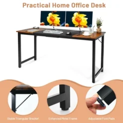 Costway 63'' Large Computer Desk Writing Workstation Conference Table Home Office -Costway GUEST 72a5ee21 3797 4798 8c96 fbb9d8ed1f0b