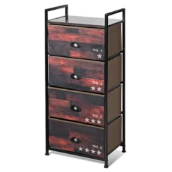 Costway 4 Drawer Fabric Dresser Storage Tower Steel Frame Closet -Costway GUEST 72e667cb 276d 4ff3 9516 7f76d4638b5b