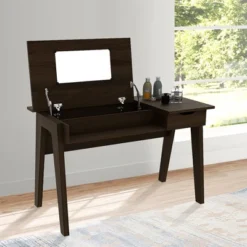 Costway Vanity Table With Flip Mirror Writing Computer Desk Storage Drawer Walnut -Costway GUEST 731d70ae 9bbb 47b3 9f91 6b059032ec9a