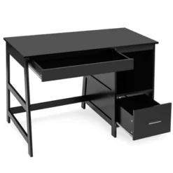 Costway 47.5'' Computer Desk Trestle Desk Writing Study Workstation W/ 2 Drawers -Costway GUEST 732b6f15 1a7f 46ed 9e29 8b741f63de50
