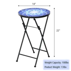 Costway Folding Mosaic Side Table Accent Table Bistro End Table -Costway GUEST 7332d496 48f9 4c3b a6b5 8c884a211543