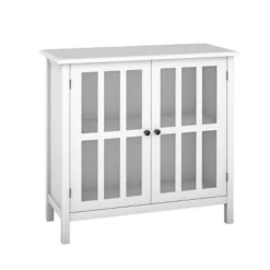 Costway 31'' Storage Buffet Cabinet Glass Door Sideboard Console Table Server Display White -Costway GUEST 73378ba3 8677 4b6a a3b5 acf7c8e915e9