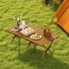 Costway Folding Aluminum Camping Table With Carry Bag Roll-Up Picnic Table With Wood Grain -Costway GUEST 73b26944 c56f 4b9e 904a 05bcfd597d29
