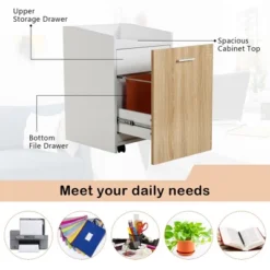 Costway File Cabinet With 2 Drawers Mobile Filing Cabinet W/Wheel For Letter Size -Costway GUEST 73d679ed 01ee 42d5 ba95 284050f188a7