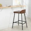 Costway Industrial 24.5'' Bar Stool Counter Height Saddle Seat Kitchen Stool W/ Low Back -Costway GUEST 741b1d76 3154 4187 a92f 7db5a8216ee8