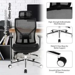 Costway Ergonomic Office Chair High-Back Mesh Chair W/Adjustable Lumbar Support -Costway GUEST 74647328 76ca 47e8 af88 2795517ac313