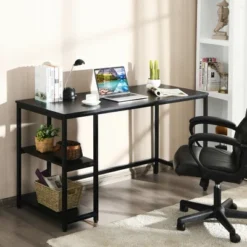 Costway 55'' Computer Desk Office Study Table Workstation Home W/ Adjustable Shelf Black/Coffee/Brown -Costway GUEST 74848306 da1e 4484 aba3 4fcf7ff8b9c3