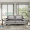 Costway Modern Loveseat 2-Seat Sofa Couch With 2 Bolsters Side Storage Pocket Grey/Red -Costway GUEST 748e9106 4182 4c05 926a 89b9f51a5f5d