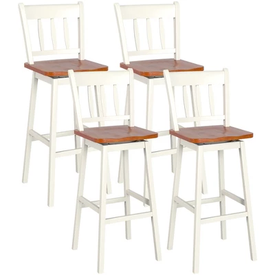 Costway Set Of 4 Swivel Bar Stools 30.5'' Pub Height Dining Bar Chairs CreamBlack 11 Costway Set Of 4 Swivel Bar Stools 30.5'' Pub Height Dining Bar Chairs CreamBlack - Image 9