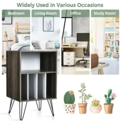 Costway Record Player Stand Turntable Stand Display Shelf Media Storage Cabinet Walnut -Costway GUEST 75302094 3f3e 4995 91b9 404834cfc55f